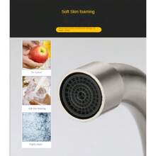 Kitchen Stainless Steel 304 Double Hole Wall Mounted Cold and Hot Faucet Balcony Rotating Kitchen Faucet Rotation Water taps - Multicolor - View 2