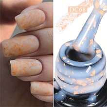 6 Pezzi/set Smalto Gel Glitterato Con Base In Gomma 7ml, Paillettes Dorate, Strato Superiore In Gel Base Rosa/bianca, Rimozione Soak Off, Donnna, Decorazione Unghie In Gel Uv Led, Regalo Per Manicure