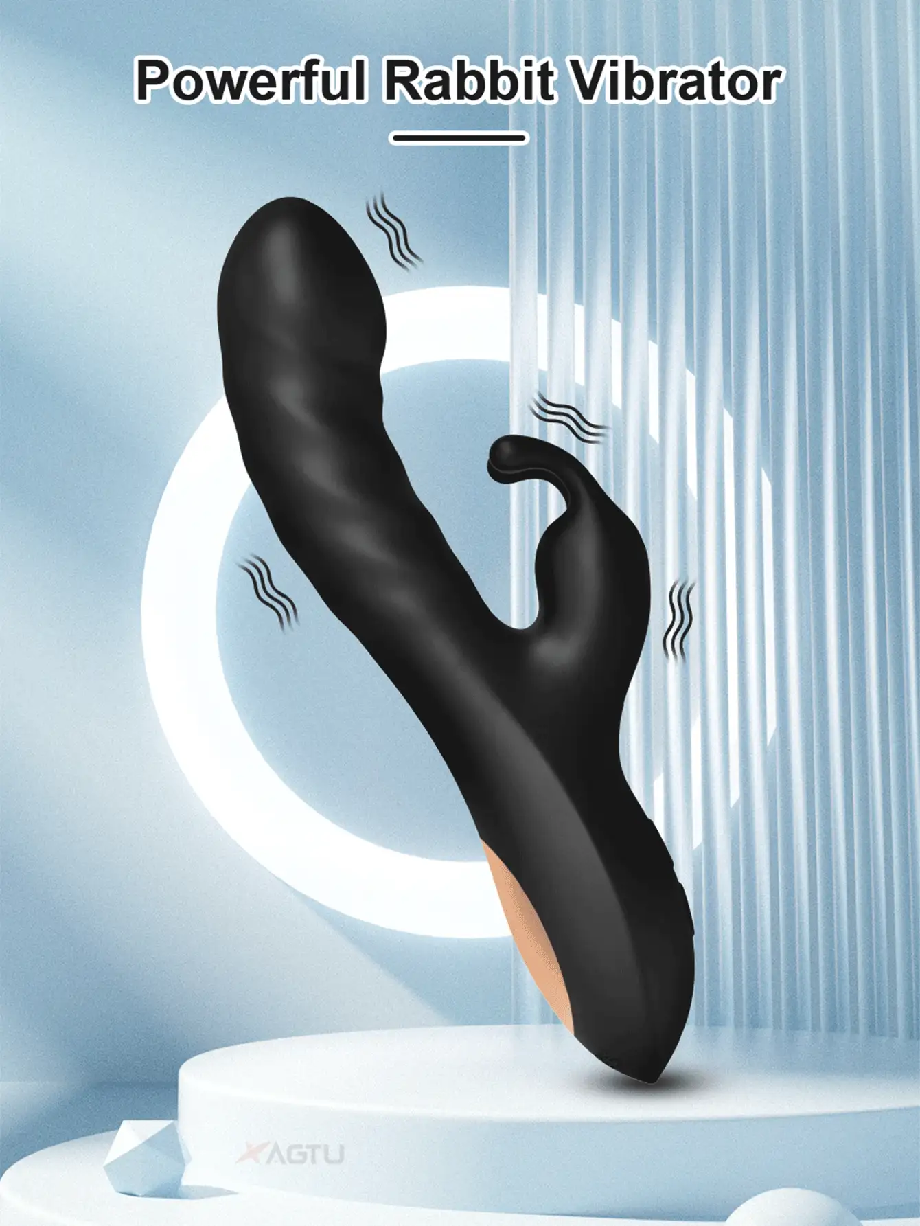 1 pieza Vibrador de conejo, estimulador del clítoris, 10 modos de vibración, masajeador personal, accesorios íntimos para mujeres - Negro - Ver 10