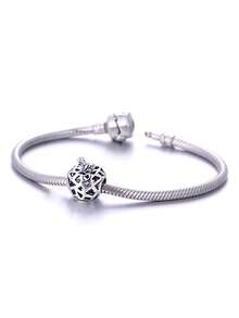 LOVANS 1 件 925 純銀鏤空水果形珠子非常適合女士手鍊、腳鍊、項鍊 Diy,適合日常佩戴