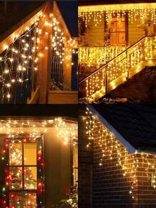 EX DECOR Pisca Pisca Cascata De Natal 400 Leds 10 Metros 8 Funções 220v Prova D'Água - Multicolorido - Visão 6