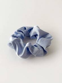 1/5 件女士纯色缎面复古发圈发饰套装，多巴胺发圈发圈，休闲 - 霧霾藍 - 查看 7
