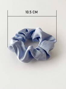 1/5 件女士纯色缎面复古发圈发饰套装，多巴胺发圈发圈，休闲 - 霧霾藍 - 查看 8