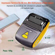 Impresora Portátil Bluetooth Térmica Inalámbrica Ticket 58mm - Amarillo - Ver 4