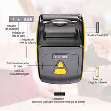Impresora Portátil Bluetooth Térmica Inalámbrica Ticket 58mm - Amarillo - Ver 5
