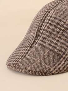 件卡其色格紋休閒男士秋冬戶外旅行保暖前帽 - 卡其色 - 查看 3