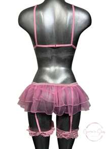 Set de Lencería con Encaje Únitalla 3 Piezas. - Rosa - Ver 6