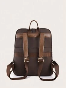 Brown Backpack fashion classic high-capacity campus textbook bag computer backpack - Brown - View 3