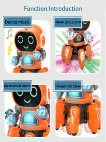 1pc Kids' Educational Six-clawed Electric Octopus Robot Toy With Light And Music For Parent-child Interaction, Gift For Boys And Girls, Random Accessory