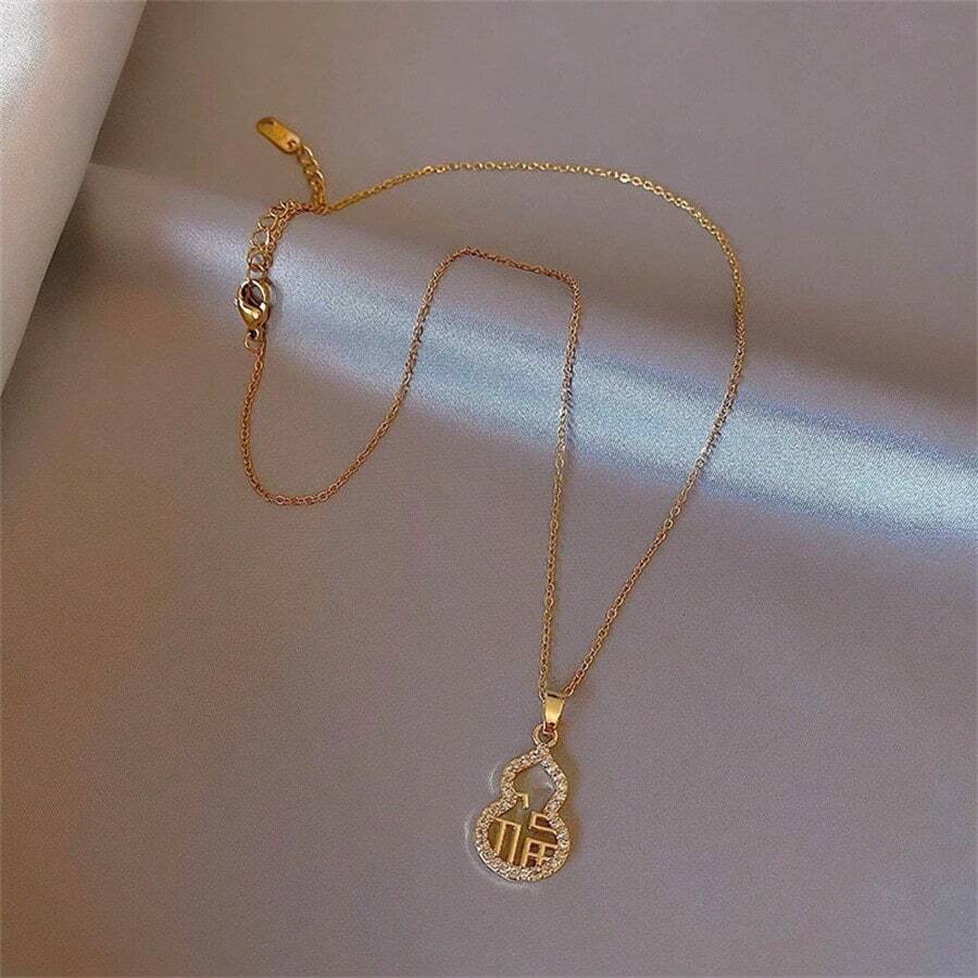 1入時尚多功能葫蘆頸鏈,女性流行飾品,豪華優雅