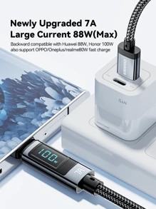ESSAGER Essager USB Type C-kabel compatibel met iPhone 15pro Honor Super Charge 66W/100W snel opladen USB C-oplader Datakabel Draadsnoer