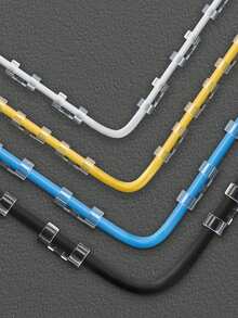 20pcs Black Cable Organizer Clips For Fixing Telephone And Network Cables - Black - View 8