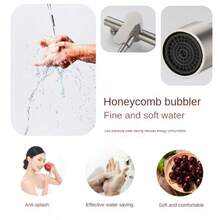 Kitchen Stainless Steel 304 Double Hole Wall Mounted Cold and Hot Faucet Balcony Rotating Kitchen Faucet Rotation Water taps - Multicolor - View 4