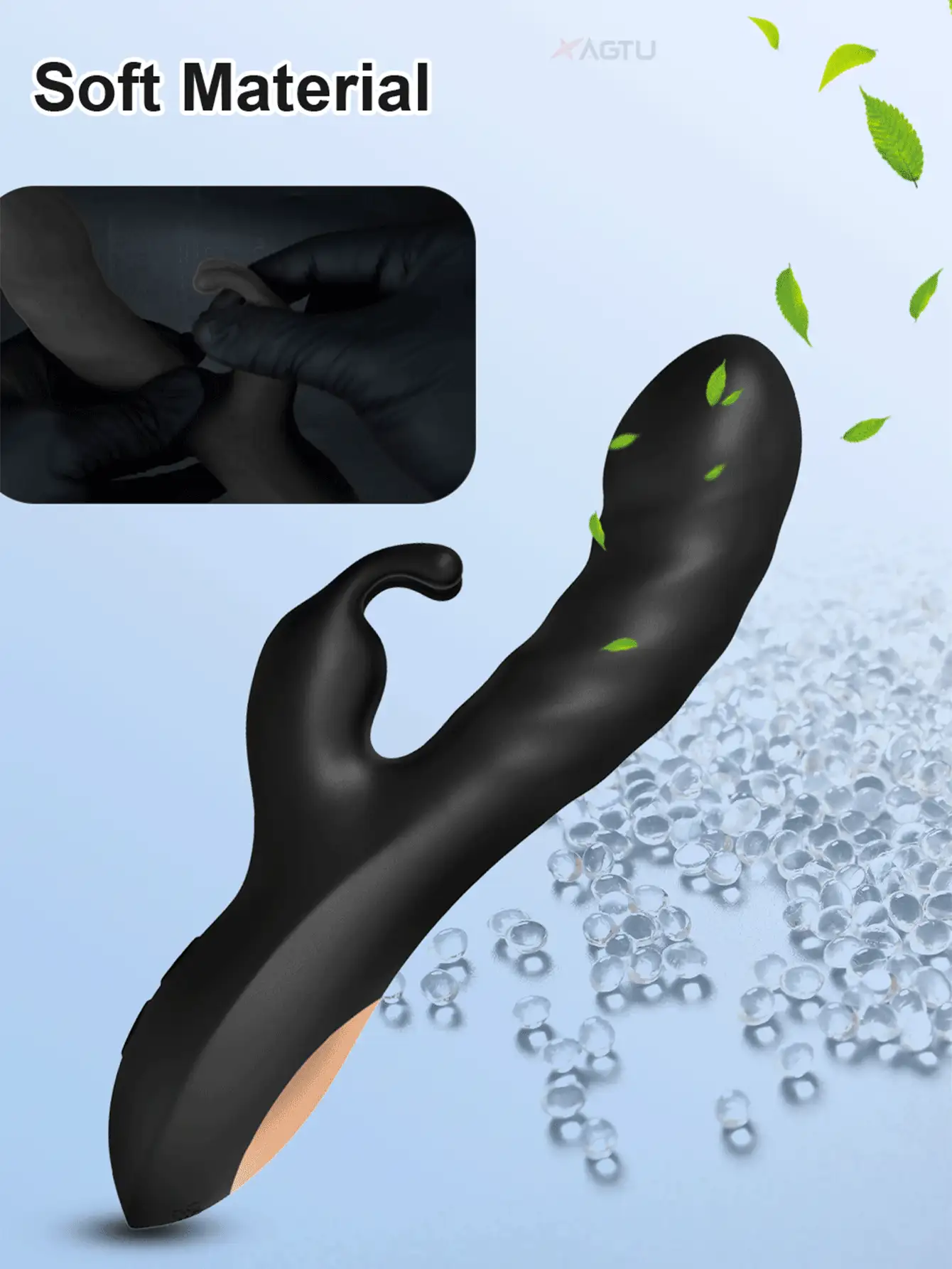1 pieza Vibrador de conejo, estimulador del clítoris, 10 modos de vibración, masajeador personal, accesorios íntimos para mujeres - Negro - Ver 6
