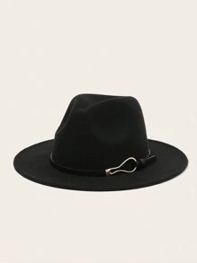 黑色女士时尚软呢帽 1 顶 - 黑色 - 查看 1