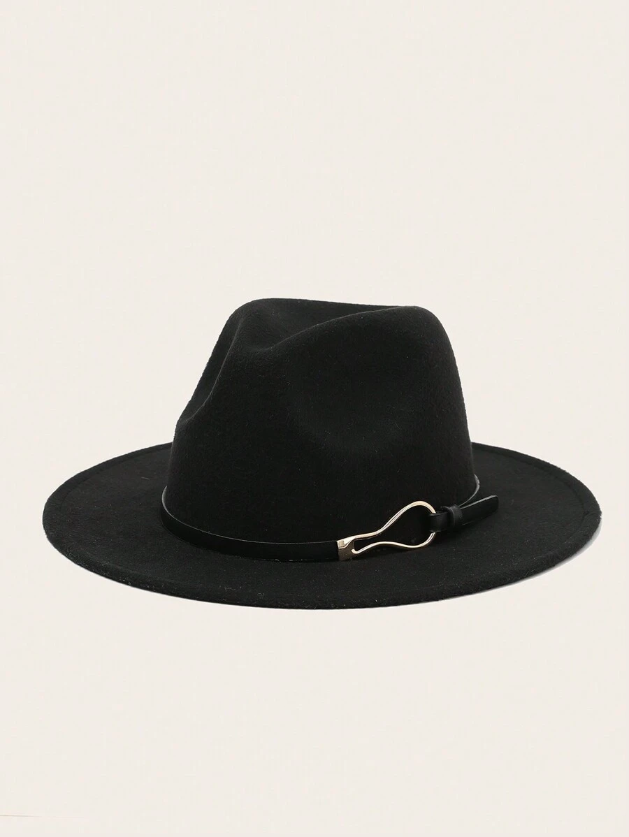 黑色女士时尚软呢帽 1 顶 - 黑色 - 查看 1