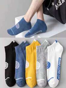 运动户外【5 双装】舒适踝袜，纯色踝袜套装，女士袜子 - 彩色 - 查看 3