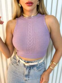 Women Knit Tops - 淡紫色 - 查看 1