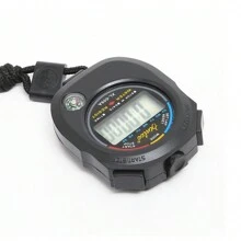 Cronómetro electrónico para estudiantes, deportes, entrenamiento de aptitud física y competencias, cronómetro para árbitro de running, 1 pieza - Negro - Ver 5