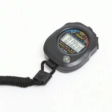 Cronómetro electrónico para estudiantes, deportes, entrenamiento de aptitud física y competencias, cronómetro para árbitro de running, 1 pieza - Negro - Ver 3