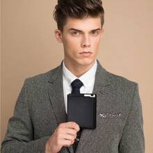 新款男士皮夾橫款時尚短版韓版皮夾 - 灰色 - 查看 2