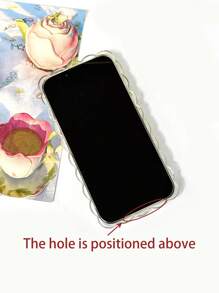 夏季花卉圖案透明防墜手機殼,配搭手機掛繩 - 彩色 - 查看 6