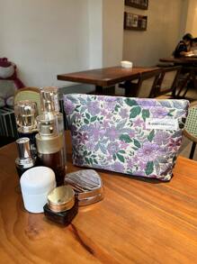 Aesthetic Travel Makeup Bag, 1Pc Cute Daisy Floral Print Large Capacity Lightweight Toiletry Handbag Bath Shower Bag Multifunctional Cosmetic Organizer Cute Handbag Wallet Pouch Case Portable Cosmetics Brush Storage Clutch With Zipper Closure For Lipstick, Brush, Skincare, Mobile Phone, Coin, Small Items, For Home, Travel, Vacation And School Use Storage Makeup Organizer Makeup Case Makeup Travel Toiletry Organizer Essentials Gifts Storage Zipper Accessories Nail