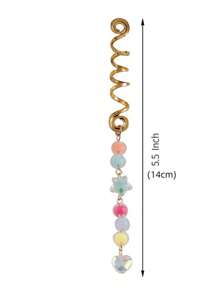 6入組時尚編織髮飾帶大吊墜適用於假髮,DIY合金彈簧首飾類扣