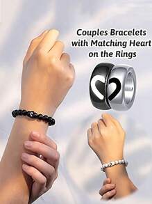2 件情侣戒指手链礼物，适合送给男朋友、丈夫、灵魂伴侣、女朋友、妻子、情人节、周年纪念日、生日、订婚礼物，附赠祝福卡、妈妈、母亲、母亲节、礼物 - 致我的男人 - 查看 4