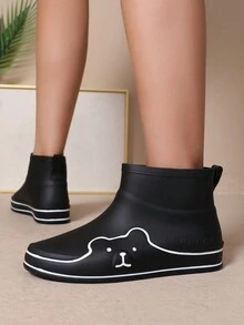 多功能時尚女式短筒雨靴,防水防滑卡通橡膠鞋,新品上市