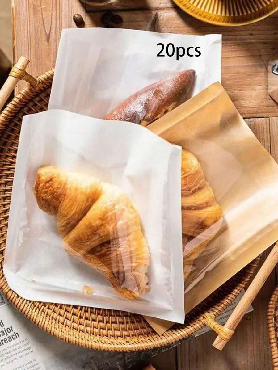 20入組/包羊角麵包,菠蘿包和吐司包裝袋,半透明甜甜圈和羊角麵包包,特別烘烤包裹包-隨機色 - 彩色 - 查看 1