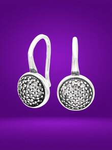 1 Pair Earrings With Fancy Diamonds Crystal Stone For Lady Girl Woman Casual Seasonal Fashion Elegant Earrings Hoop Earrings Buckle - Silver - View 2