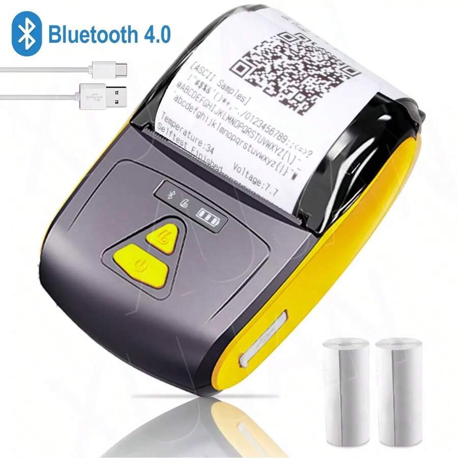 Impresora Portátil Bluetooth Térmica Inalámbrica Ticket 58mm - Amarillo - Ver 1