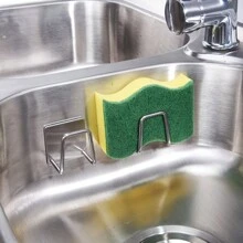2pcs Stainless Steel Sponge Holders, Kitchen Sink Drainage Rack, Suitable For Steel Wire Brushes, Sponges, Dish Cloths, No Drilling Required