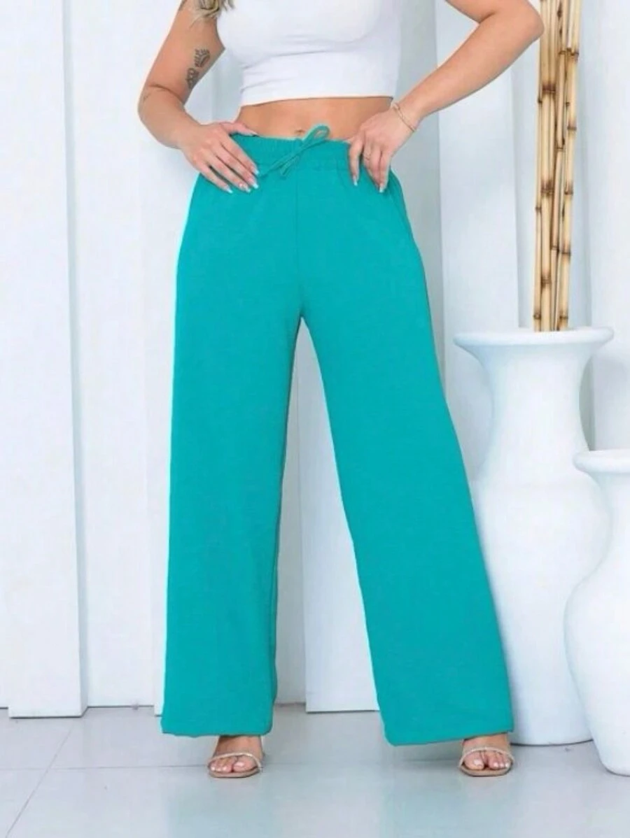 Women Pants - 青碧色 - 查看 1