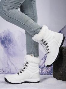 Bottes De Neige Épaisses Pour Femmes En Velours, Résistantes À L'eau Et Antidérapantes Pour Le Ski