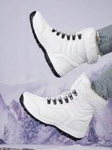 Bottes De Neige Épaisses Pour Femmes En Velours, Résistantes À L'eau Et Antidérapantes Pour Le Ski