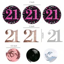 18入組玫瑰金21周歲生日螺旋PVC天花板裝飾用品,適用於21周歲生日派對背景裝飾用品 - 玫瑰金 - 查看 5