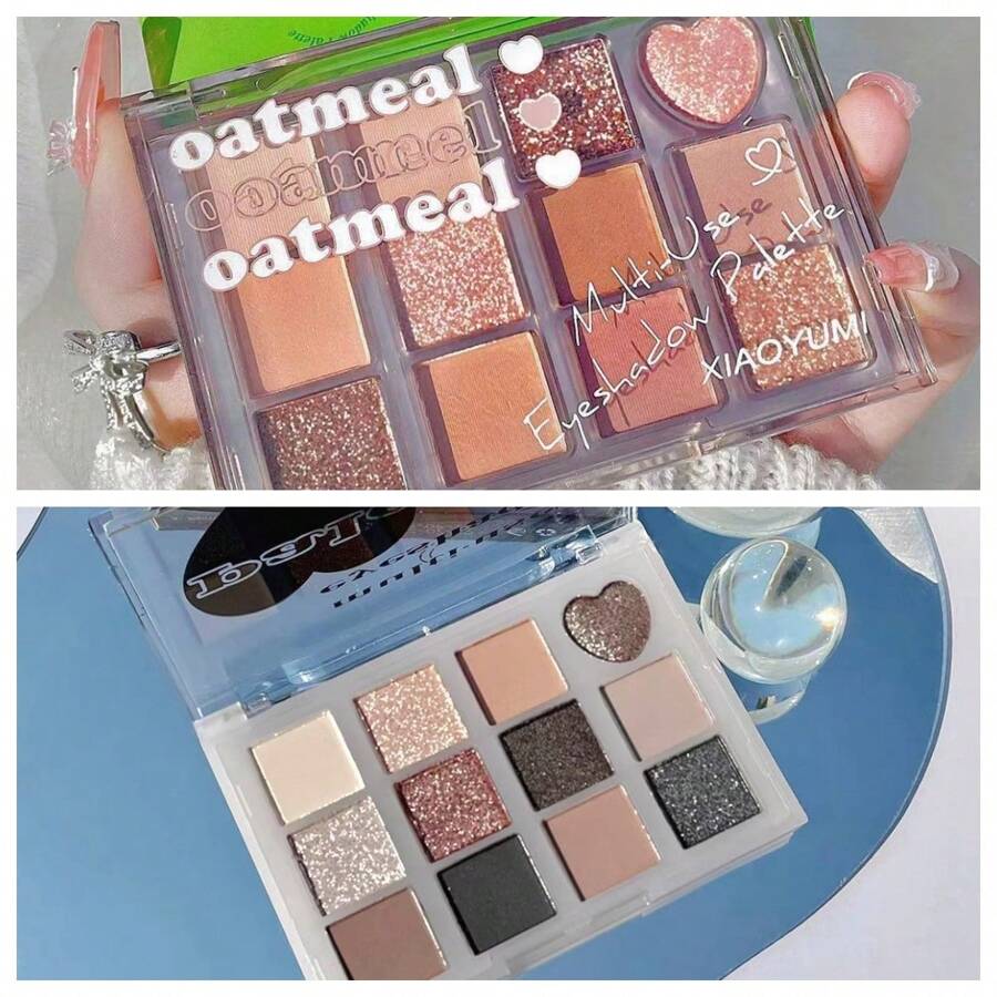 2 Xiaoyumi Makeup Eyeshadow Palettes 12 Colors - 12 Mermaid Green - Xem 1