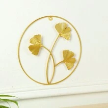 1pc Iron Art Leaf Wall Decoration, Suitable For Hallway, Living Room, Sofa Tv Background Decor - Gold - View 3