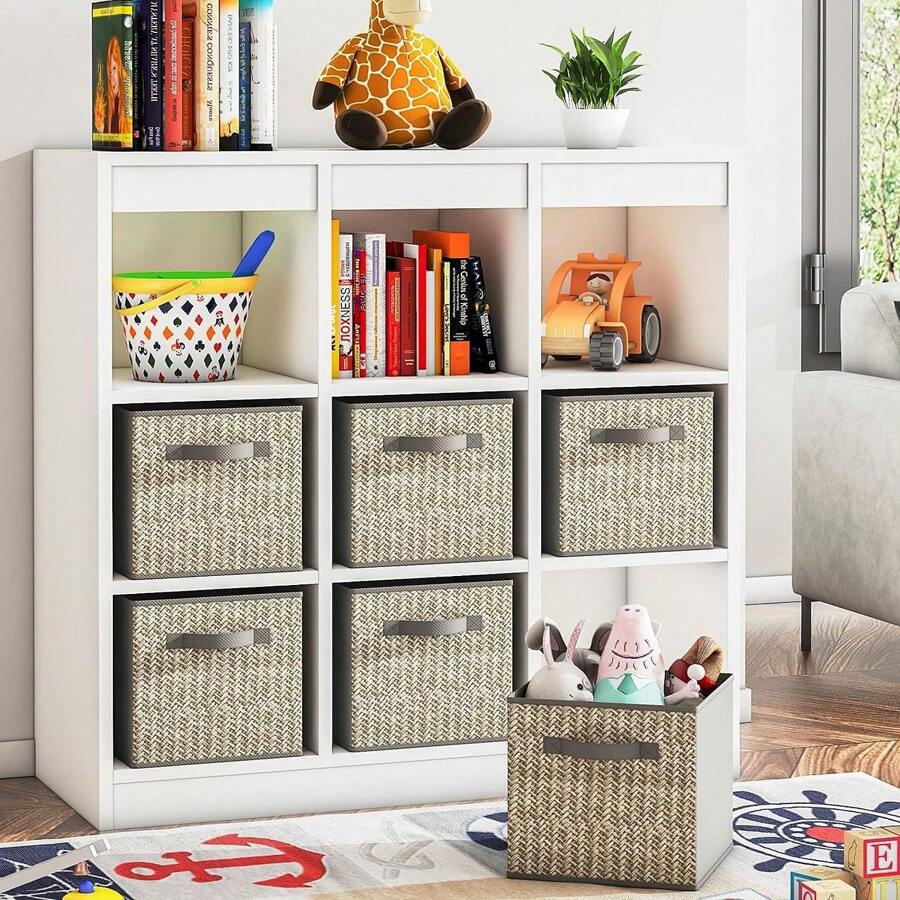 8 Pack Fabric Storage Cubes with Handle, Foldable 12 Inch Large Cube Storage Bins, Storage Baskets for Shelves, Storage Boxes for Organizing Closet Bins - 綠色 - 查看 1