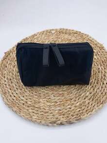 1pc Portable Travel Cosmetic Bag, Multifunctional Makeup Pouch, Small Toiletry Storage Bag, Travel Accessories - Black - View 2