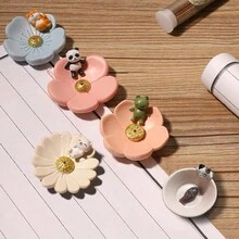 1pc Light Blue Cherry Blossom And Puppy Incense Burner