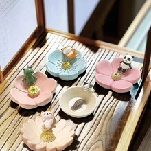 1pc Light Blue Cherry Blossom And Puppy Incense Burner