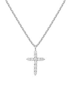 1個女性時尚吊墜項鍊,閃亮微嵌鏈條珠寶飾品