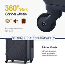 Travelhouse 3 Piece Luggage Set, Hardshell Lightweight Suitcase With TSA Lock Spinner Wheels, 20in24in28in