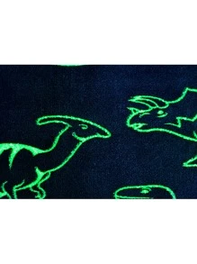 COBERTOR LIGERO DINOSAURIOS BRILLA EN LA OBSCURIDAD - Azul Marino - Ver 3