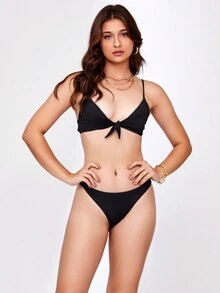 Beachwear Brazil Women Bikini Sets - Black - View 1