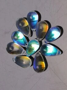 30入組8.5mm X 15mm水晶玻璃光滑3d雫狀吊墜,閃亮/啞面塗層,古風髮夾,diy珠寶製作吊墜,適用於項鍊/手鍊/耳環等等 - 立體水滴(30pcs) - 查看 23