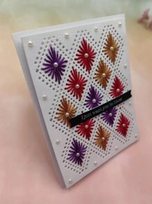 1 Pieza Placa De Fondo De Hilo De Coser Para Troquelado De Manualidades De Scrapbooking - Plateado - Ver 5